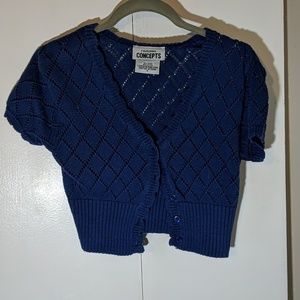 Blue sweater shrug